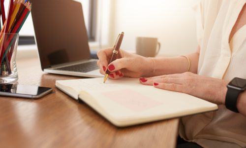 Businesswoman working at home office